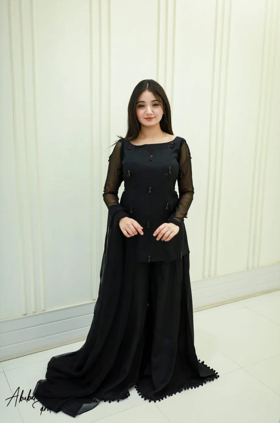 Black Sharara Set