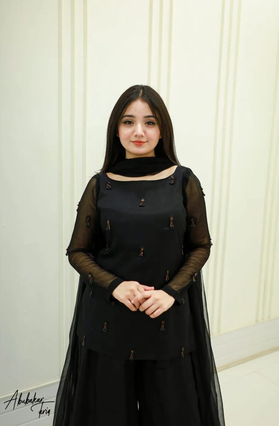Black Sharara Set
