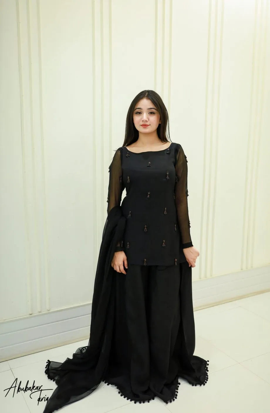 Black Sharara Set