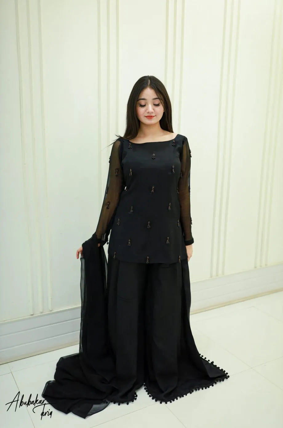 Black Sharara Set