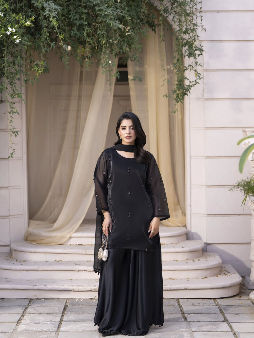 Black Sharara Set