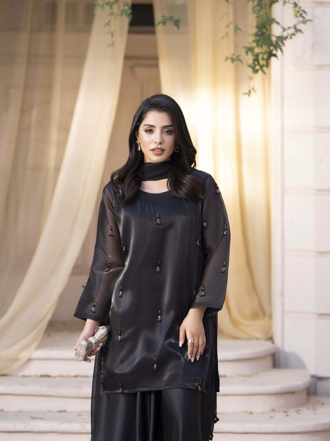 Black Sharara Set